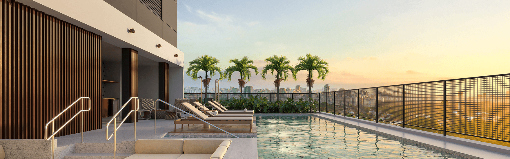 piscina com deck molhado